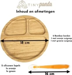 Tiny Panda - Kinderservies Bamboe - Kinderbord - Baby Lepeltjes - Baby Servies - 2 Kinderborden - Kinderservies Set -Babyproductenseries Winkel 1152x1200