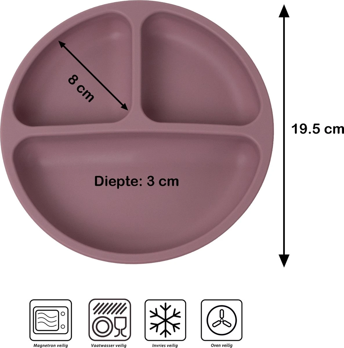JU&MP Kinderbord - Baby - Kinderservies - Baby Servies - Onbreekbaar - Paars 2 JU&MP Kinderbord - Baby - Kinderservies - Baby Servies - Onbreekbaar - Paars - Afbeelding 2