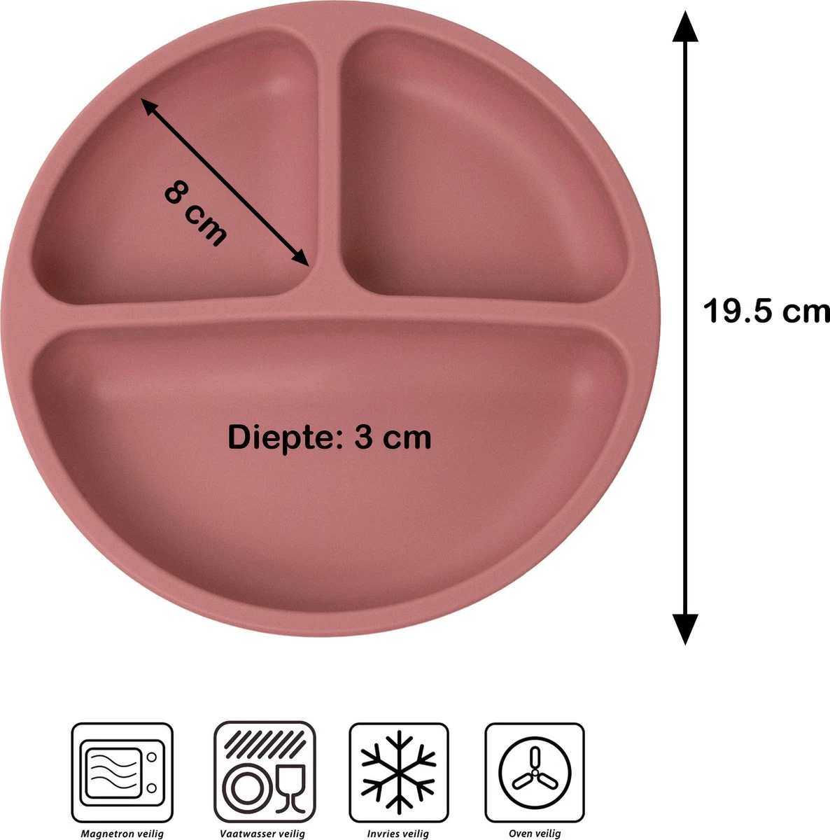 JU&MP Kinderbord - Baby - Kinderservies - Baby Servies - Onbreekbaar - Roze 2 JU&MP Kinderbord - Baby - Kinderservies - Baby Servies - Onbreekbaar - Roze - Afbeelding 2