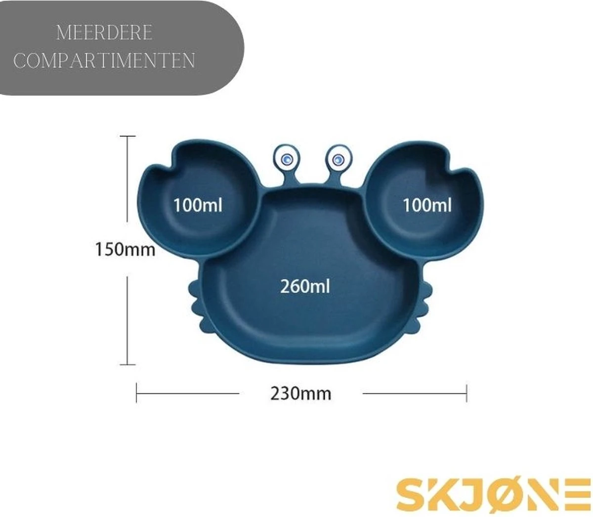 SKJØNE - Babyservies - Kinderservies - Krab - Blauw - Siliconen Met Zuignap - BPA Free - Babybord - Kinderbord - Babybestek - Kinderbestek 6 SKJØNE - Babyservies - Kinderservies - Krab - Blauw - Siliconen Met Zuignap - BPA Free - Babybord - Kinderbord - Babybestek - Kinderbestek - Afbeelding 6