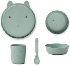 Liewood - Kinderserviesset Brody Junior (4 Delig) - Kinderserviesset - Rabbit Peppermint