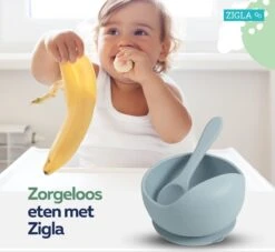 Zigla - Baby Bestek – Baby Servies – Bord Met Zuignap – Kinderbord – Bordje Met Zuignap – Incl. Lepel – Blauw -Babyproductenseries Winkel 1200x1105 3