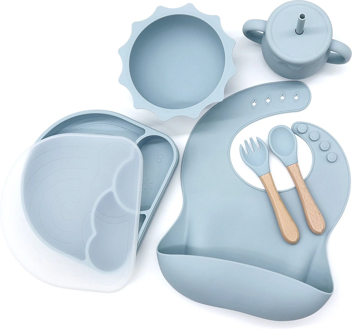 Miravo - Kinderservies Set - Baby Servies - Ontbijtset - Siliconen - Onbreekbaar Met Zuignap - Baby En Peuter - Cadeau 1 Miravo - Kinderservies Set - Baby Servies - Ontbijtset - Siliconen - Onbreekbaar Met Zuignap - Baby En Peuter - Cadeau