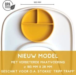Kids Cultures | Baby Bord Met Zuignap Incl. Lepel | Kinderbord | Baby Bord | Kinderservies | Geel -Babyproductenseries Winkel 1200x1169 1
