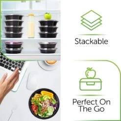 Buxibo - Ronde Maaltijd Meal Prep Containers - Bakjes Rond Met Deksel - Inhoud 900ml - Herbruikbaar Plastic Kunststof - 50 Salade Bakjes - Lunchbox - Diepvriesbakjes - Magnetron Vaatwasser Bestendig - Vershoudbakjes - Plastic Bakjes -Babyproductenseries Winkel 1200x1200 250