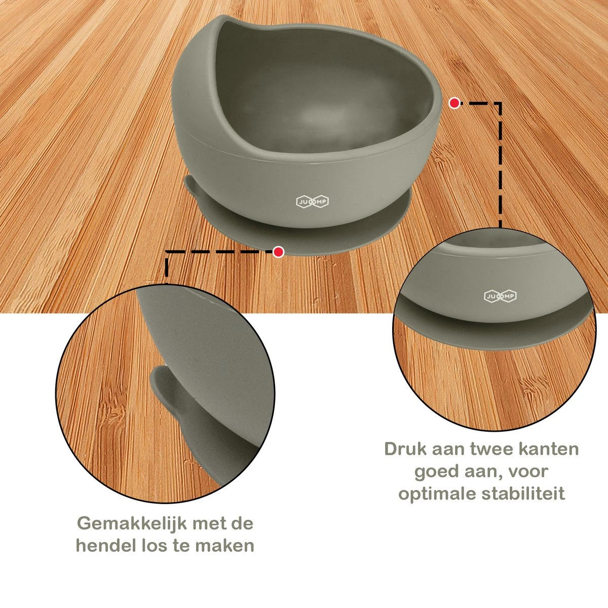 JU&MP Kommetje Met Lepel - Baby - Kinderservies - Zuignap - Onbreekbaar - Grijs 3 JU&MP Kommetje Met Lepel - Baby - Kinderservies - Zuignap - Onbreekbaar - Grijs - Afbeelding 3