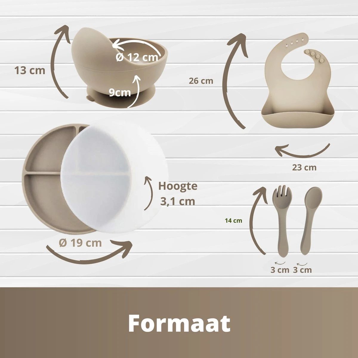 Ik Ben Zo Mooi Onbreekbaar Siliconen Kinderservies Met Zuignap Bordje Voor Baby En Kind - Set Van 6 Stuks - Doeskin Zand 7 Ik Ben Zo Mooi Onbreekbaar Siliconen Kinderservies Met Zuignap Bordje Voor Baby En Kind - Set Van 6 Stuks - Doeskin Zand - Afbeelding 7