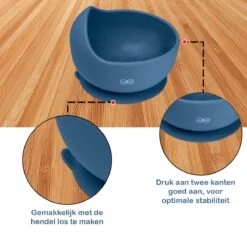 JU&MP Kommetje Met Lepel - Baby - Kinderservies - Zuignap - Onbreekbaar - Donkerblauw -Babyproductenseries Winkel 1200x1200 479