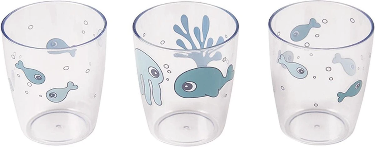 Done By Deer Sea Friends Yummy Kinderglas Blue 3 Stuks 1 Done By Deer Sea Friends Yummy Kinderglas Blue 3 Stuks