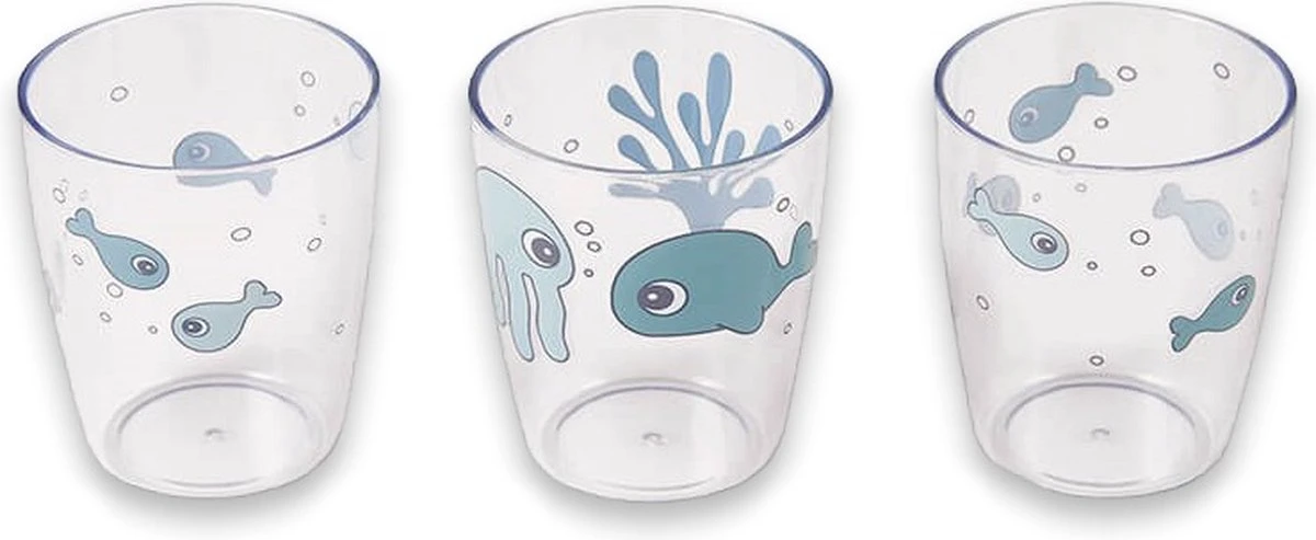 Done By Deer Sea Friends Yummy Kinderglas Blue 3 Stuks 4 Done By Deer Sea Friends Yummy Kinderglas Blue 3 Stuks - Afbeelding 4