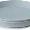 MUSHIE Plates Round Powder Blue 2-pack - MUSHIE Borden - Servies - Kinderseries - Etenstijd - Eten - Baby - Dreumes - Peuter - Kleuter - Plastic Bord - Powder Blue - Blauw