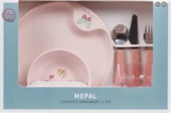 Mepal Mio – Kinderservies Set 6-delig – Bestaat Uit Een Bord, Schaaltje, Glas En Bestek – Flowers & Butterflies - Licht In Gewicht – Kan Tegen Een Stootje -Babyproductenseries Winkel 1200x790 1