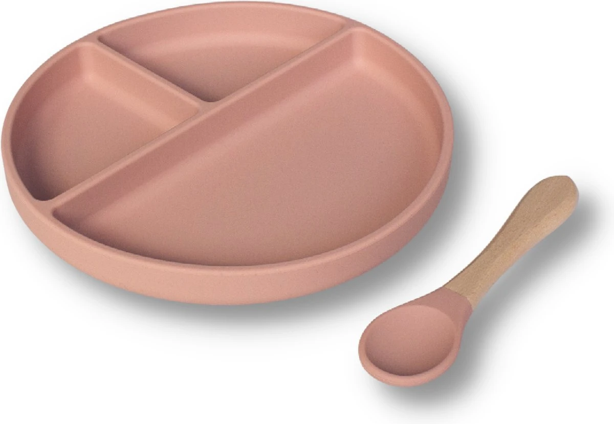 Kids Cultures | Kinderservies | Kinderbord En Kom Met Zuignap | Baby Servies | Oud Roze 4 Kids Cultures | Kinderservies | Kinderbord En Kom Met Zuignap | Baby Servies | Oud Roze - Afbeelding 4