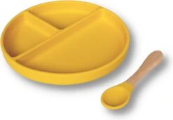 Kids Cultures | Baby Servies | Kinderbord En Kinderkom Met Zuignap Inclusief Lepels | Baby Bord | Geel -Babyproductenseries Winkel 1200x833 2