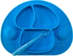 Timilon Kinderbord - Baby Servies - Met Zuignappen - Met Lepeltje - Blauw