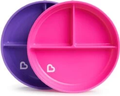 Munchkin 2 Pk Bordjes Met Zuignap / Suction Plates Roze/paars