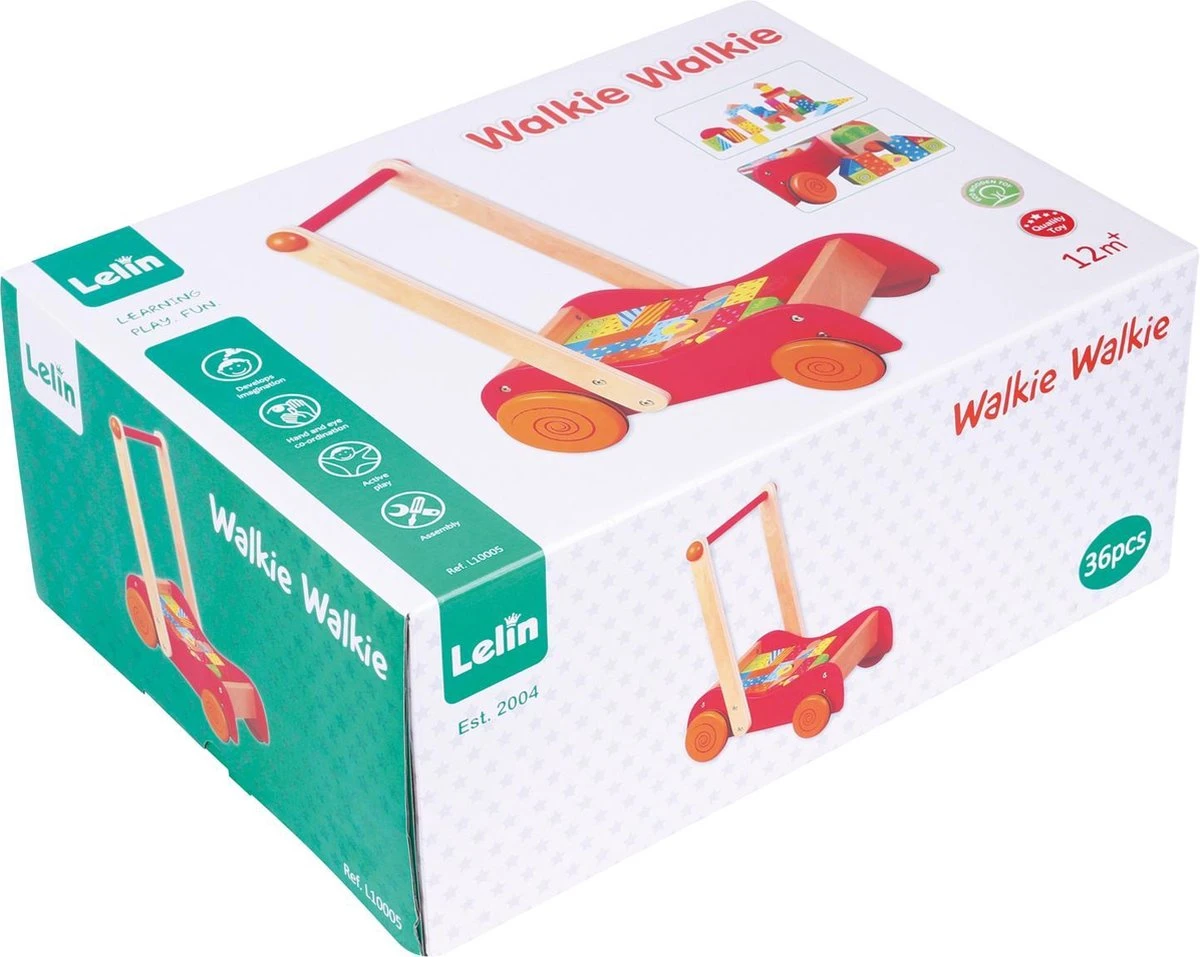 Lelin Toys - Duw En Loopwagen Met 30 Gekleurde Blokken 4 Lelin Toys - Duw En Loopwagen Met 30 Gekleurde Blokken - Afbeelding 4