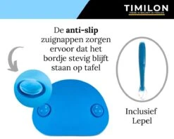 Timilon Kinderbord - Baby Servies - Met Zuignappen - Met Lepeltje - Blauw -Babyproductenseries Winkel 1200x960 2