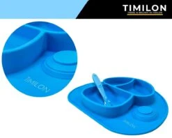 Timilon Kinderbord - Baby Servies - Met Zuignappen - Met Lepeltje - Blauw -Babyproductenseries Winkel 1200x960 5