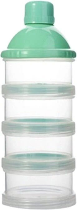 Babylatte® - Melkpoedertoren - BPA Vrij - Babypoeder Bewaarbakjes - Doseerdoosje -- Poedertoren - Babyuitzet – Kraamcadeau - Groen - 5-laags -Babyproductenseries Winkel 444x1200