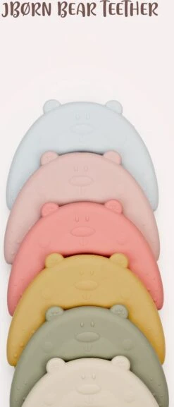 J.Børn Silicone Bijtring Beer - Sage - Bijtspeelgoed - Baby -Babyproductenseries Winkel 514x1200