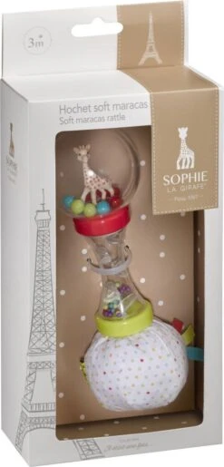 Sophie De Giraf - Rammelaar - Zachte Maracas - In Witte Geschenkdoos -Babyproductenseries Winkel 576x1200