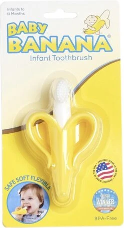 Baby Banaan Tandenborstel/bijtspeeltje – Geel - Baby Tandenborstel - Bij Doorkomende Tandjes - Tandvlees Massage - Babytandenborstel - Peuter Tandenborstel -Babyproductenseries Winkel 651x1200