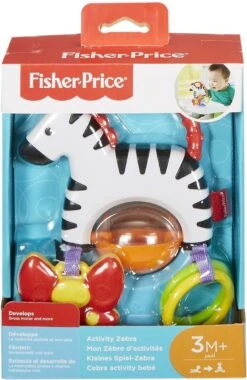 Fisher Price - Activity Zebra - Rammelaar - Speeltje En Bijtring - Grijpspeelgoed -Babyproductenseries Winkel 781x1200