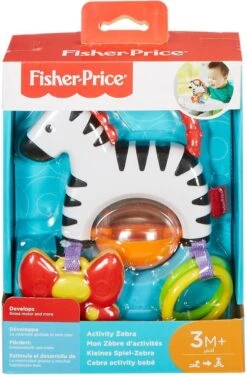 Fisher Price - Activity Zebra - Rammelaar - Speeltje En Bijtring - Grijpspeelgoed -Babyproductenseries Winkel 791x1200