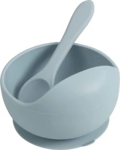 Zigla - Baby Bestek – Baby Servies – Bord Met Zuignap – Kinderbord – Bordje Met Zuignap – Incl. Lepel – Blauw