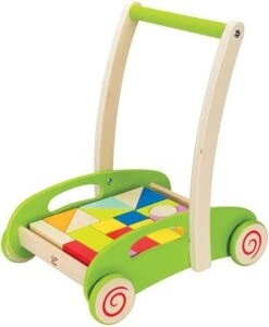 Hape Loopwagen Blokkenkar - Speelgoed 1 Jaar -Babyproductenseries Winkel 987x1200